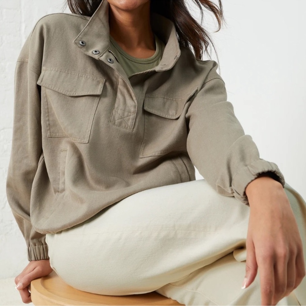 UpWest Cropped EcoHemp Twill Jacket Olive